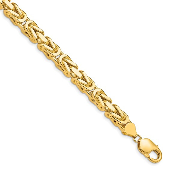 14k Gold 6.5mm Byzantine Bracelet 8 Inches